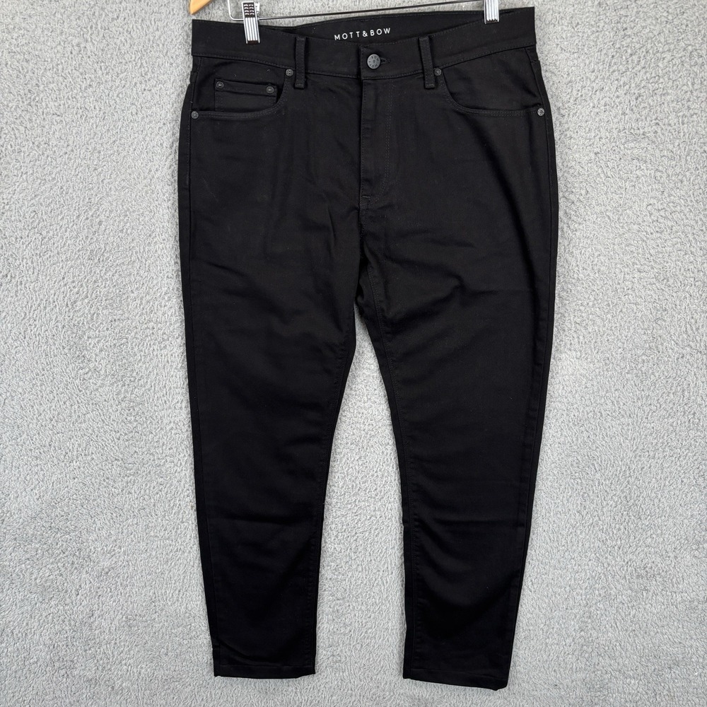 Mott & Bow Skinny Fit Jeans Mens 34x32 (fits 34x30) Black Stretch Denim Preppy